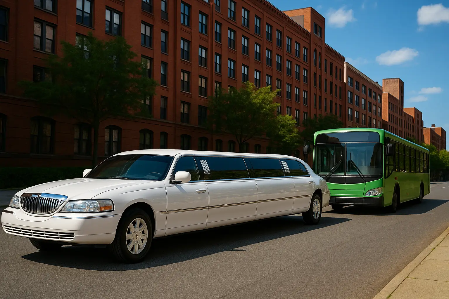 Unique design and shape of a limousine compared to local transport