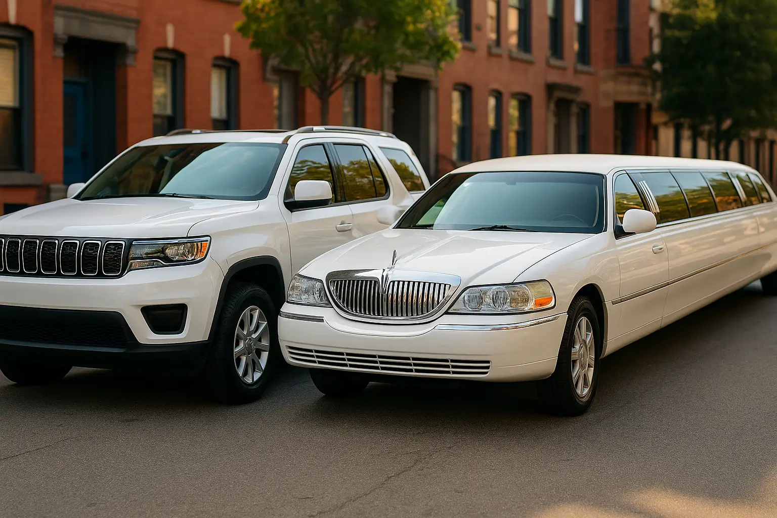 SUV vs stretch limousine group travel transportation